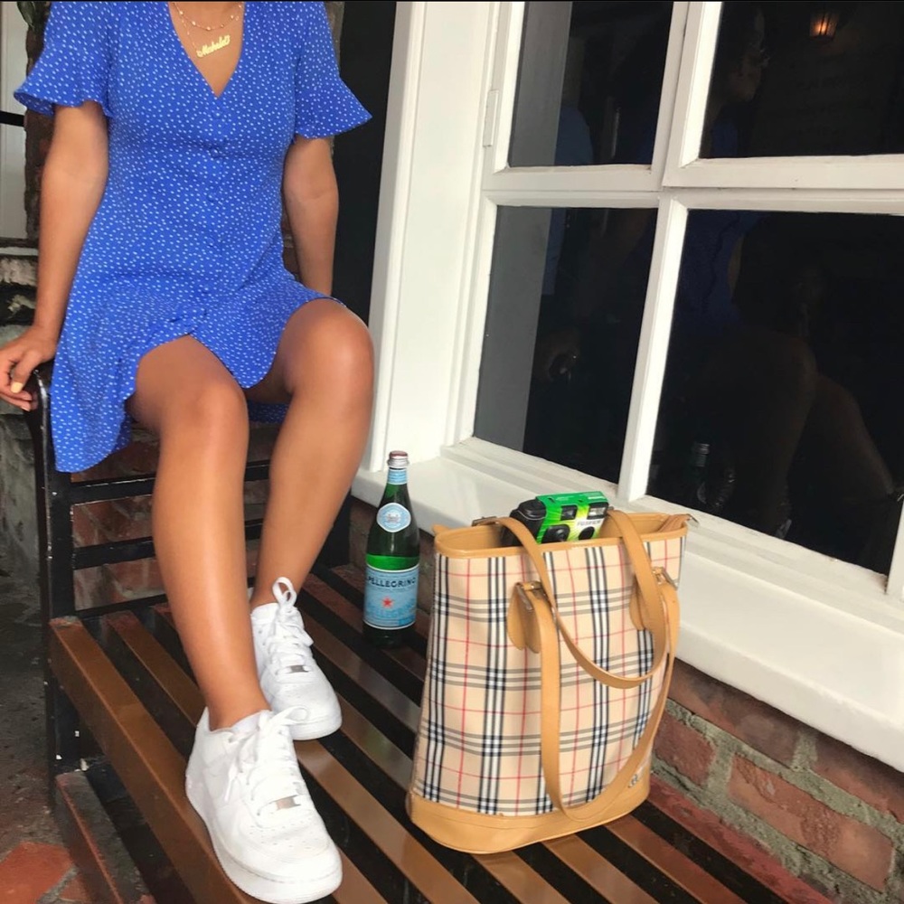 Cute polka dot blue dress